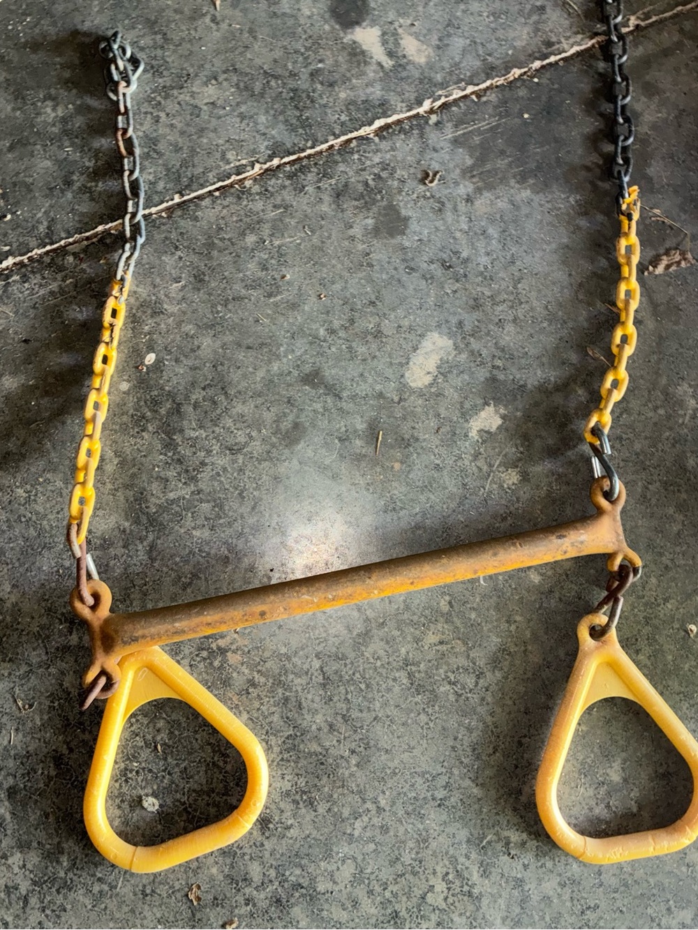 Yellow Playground Rings and Bar on Chains